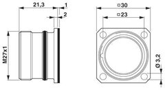 Conector de encaixe para equipamentos para parede frontal, M27 com 28 pólos na internet