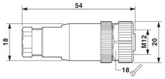 10 PCs Conector SACC M12 Femea Reto com 4 polos na internet