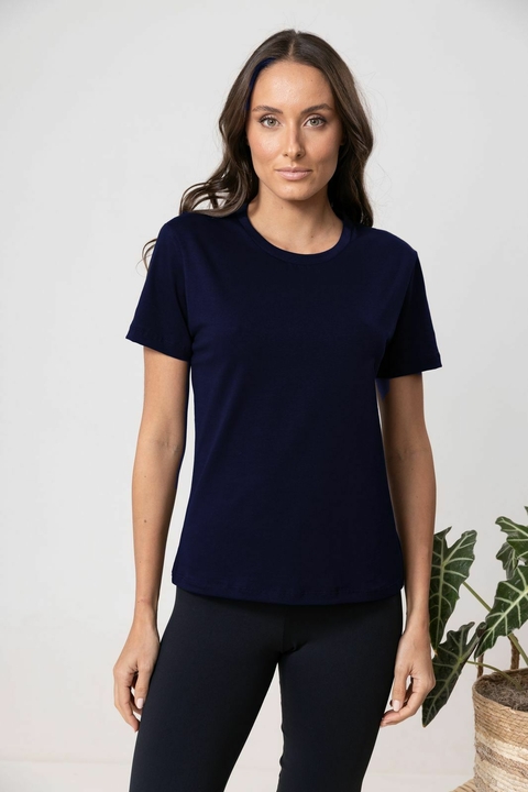 CAMISETA BRUNA ALGODÃO EGÍPCIO MARINHO - comprar online