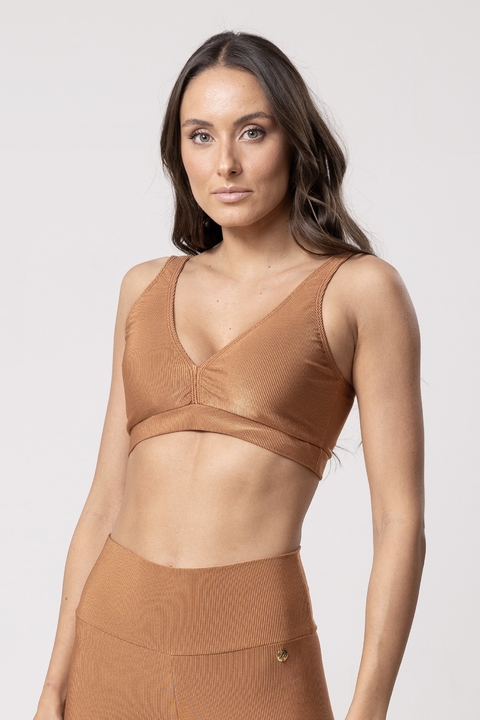 TOP GIU REGATA CANELADO CONHAQUE