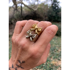 Anillo Moño, Bronce O Alpaca, Macizos, Estilo Coquette - Joyas Pura Vida