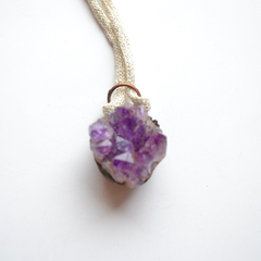 Imagen de Collar Drusa Piedra Amatista, Signo Zodiacal Aries, Amuleto