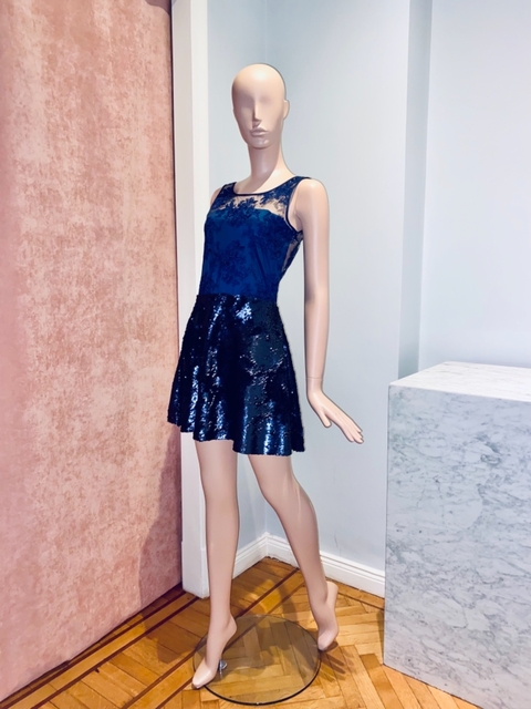 VESTIDO AZUL LENTEJUELAS