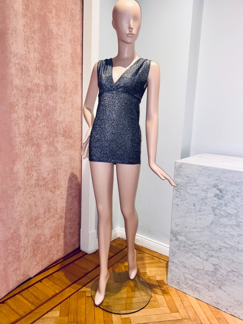 VESTIDO PLATEADO CORTO