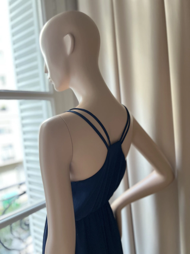 Almendra Peralta Ramos vestido gasa azul — imagen 3
