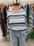 Sweater tejido con rayas AZUL - comprar online