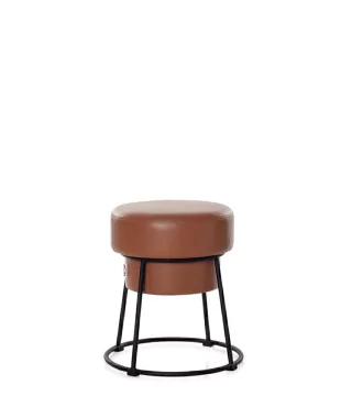 Tamborete Rolha em couro verdadeiro