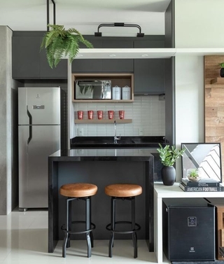 Banqueta Cozinha Integrada Couro