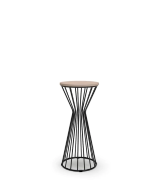Mesa Lateral Metal e Madeira Carvalho