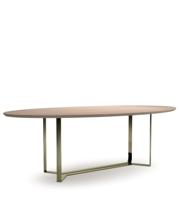 Mesa de Jantar e Oval dourada