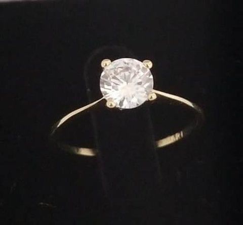 ANEL SOLITÁRIO ♥ FOLHEADO A OURO 18K