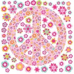 Kit De Vinilo Autoadhesivo Simbolo De La Paz Y Flores en internet