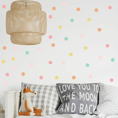 puntos puntitos lunares dots planchita stickers paleta de color pastel nordico