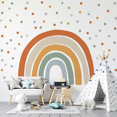 arcoiris paleta de color pastel nordico boho puntitos