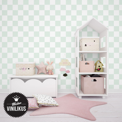empapelado maximalismo pastel damero cuadriculado Agua teen infantil bebes cocina
