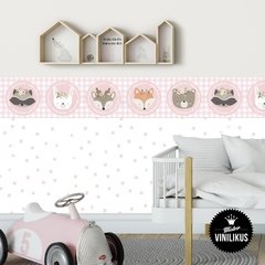 Vinilo infantil Guarda animalitos del bosque diseño Nórdico 009