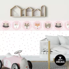 Vinilo infantil Guarda animalitos del bosque diseño Nórdico 009