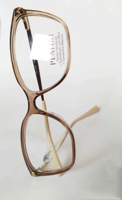 Armação Platini P9 3169 H955 Marrom translúcido e nude - NEW GLASSES ÓTICA