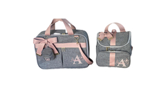 kit tres pecas , malinha mais mochila dois em um e porta chupeta
