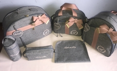 Kit maternidade linho personalizado menino e menina 6 peças
