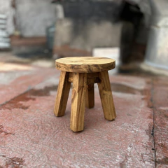 Banquito matero encerado taburete redondo de 30cm - comprar online