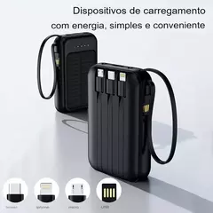 Carregador Portátil Power Bank Energia Solar 10.000mah