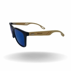 Óculos de Sol Sapiens Company Madeira Vazada - Espelhado Azul - loja online