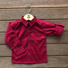 Camisa Infantil Clássica Algodão Premium Vermelha Manga Longa com Martingale - HKN Camisaria - comprar online