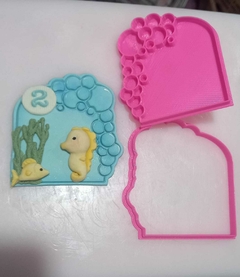 Moldura fundo do mar com marcador - comprar online