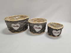 ART. FL70120 - CANASTO MULTIUSO MIMBRE X 3 REDONDO (26x14-20x11-14x10cm) - BULTO X 20 U
