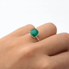 Anillo Con Piedra Verde de Plata 925 - comprar online
