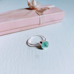 Anillo Con Piedra Verde de Plata 925 - Mirame Un Instante