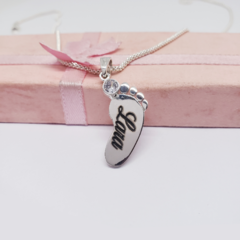 DP845EGT/3 - Dije Piecito de Plata 925 Con Cubic Grabado Personalizable - comprar online