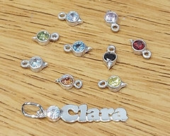 DP846EGT/85u - Dije Nombre de Plata 925 Personalizable con Cubic de Color Eleccion - tienda online