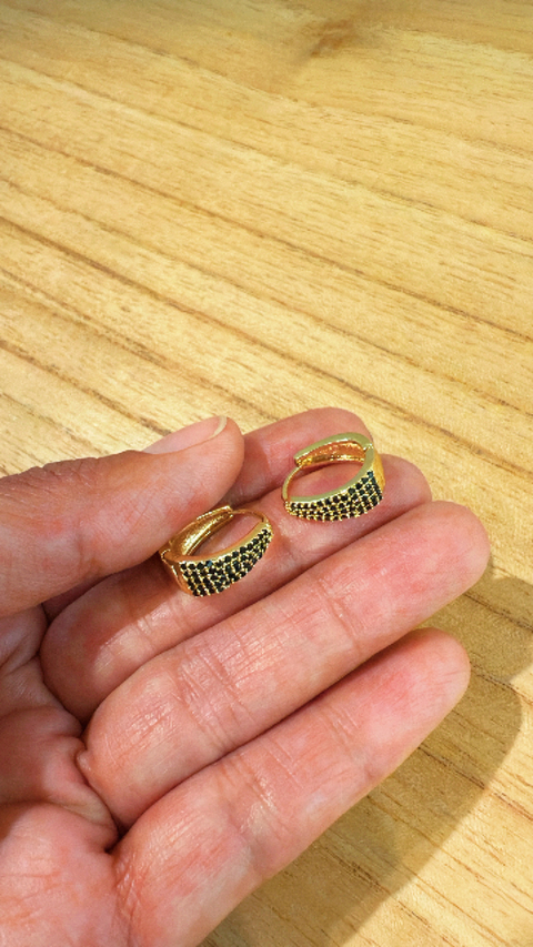 AROS MILI (Strass Negro) - comprar online