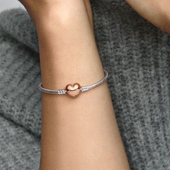 Pulsera Pandora Original - Diseño Cadena de Serpiente y Corazón de Moments combinada - tienda online
