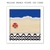 quadro sobre o calçadão de copacabana, colorido, divertido, autoral, rio de janeiro, azul. quadro premium para a sala