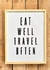 Cuadro marco madera box color natural "Eat well Travel Often "