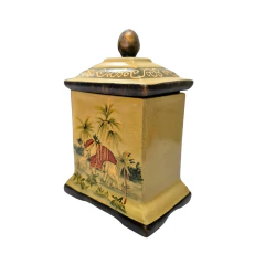 Potiche Decorativo Coleção Safari Elefantes da Índia, Cerâmica (CJ0108) - Columbus Gold