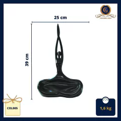 Imagem do Escultura Yoga Meditação em Poliresina Preta, Estilo Minimalista Zen (COL005)