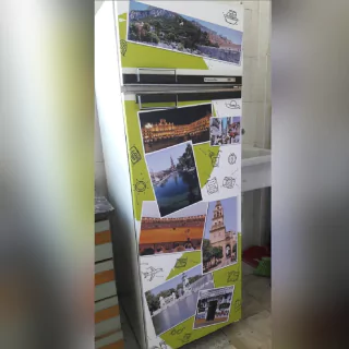 Vinilo Autoadhesivo para Heladera / Travel The World