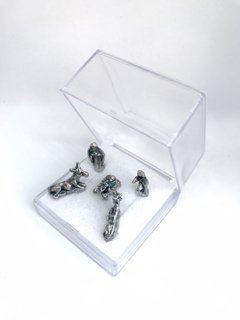 Mini Presépio Prata Velha / Caixa Quadrada Acrílica - Brunely 