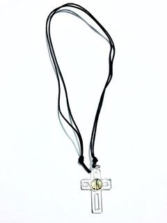 Cruz no Cordao com Santo - 38x24 mm na internet
