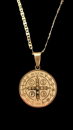 Medalha em inox folheada São Bento  - comprar online