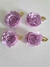 4 mini flores de papel com folha dourada