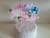 Topo de bolo 3D Stitch com flores
