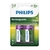 Pilha Recarregável Philips Média C 3000mAh Com 02 Unidades 1.2V