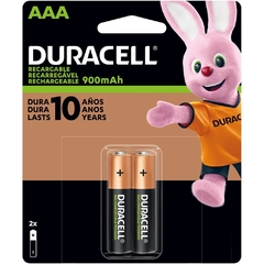 Pilha Recarregável Duracell Aaa 900mAh Palito Nova Formula 10 Anos de Duração com 2 Unidades