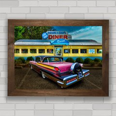 Quadro decorativo com pôster de carro Ford no drive in