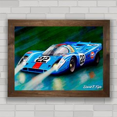 Quadro decorativo com pôster da Porsche 917 Gulf